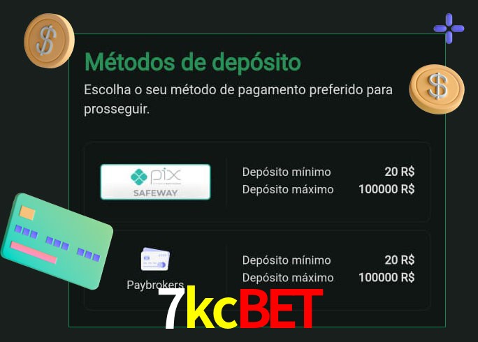 O cassino 7kcbet oferece uma grande variedade de métodos de pagamento